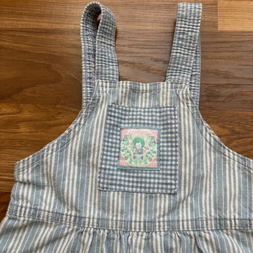 Osh Kosh B'Gosh Vintage Made in USA Cotton Striped 4T Overalls Jumpsuit